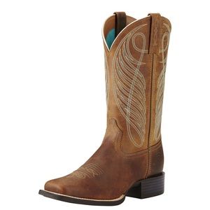 Ariat Round Up Wide Square Toe Western Boots